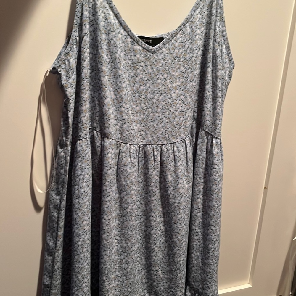 forever 21, light blue flower mini dress